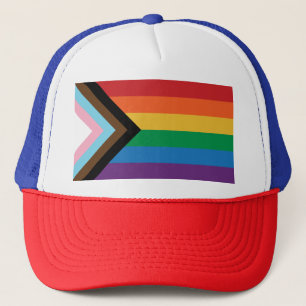 Progress-Pride-Flag - inklusiver Gay Pride-Hut Truckerkappe