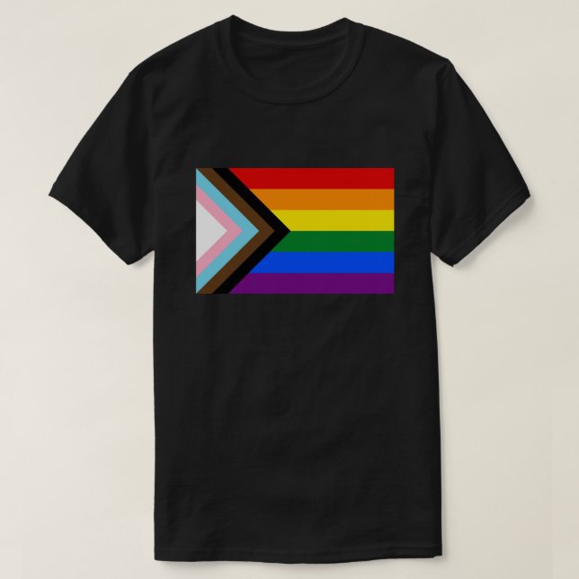 Progress Pride Flag LGBTQ+ T-Shirt (Design vorne)