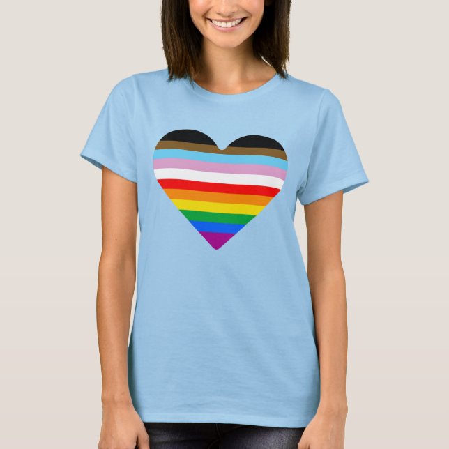 Progress Pride Heart T - Shirt (Vorderseite)