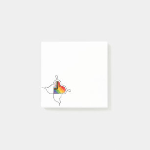 Progress Pride Herz Linienkunst Post-it Klebezettel