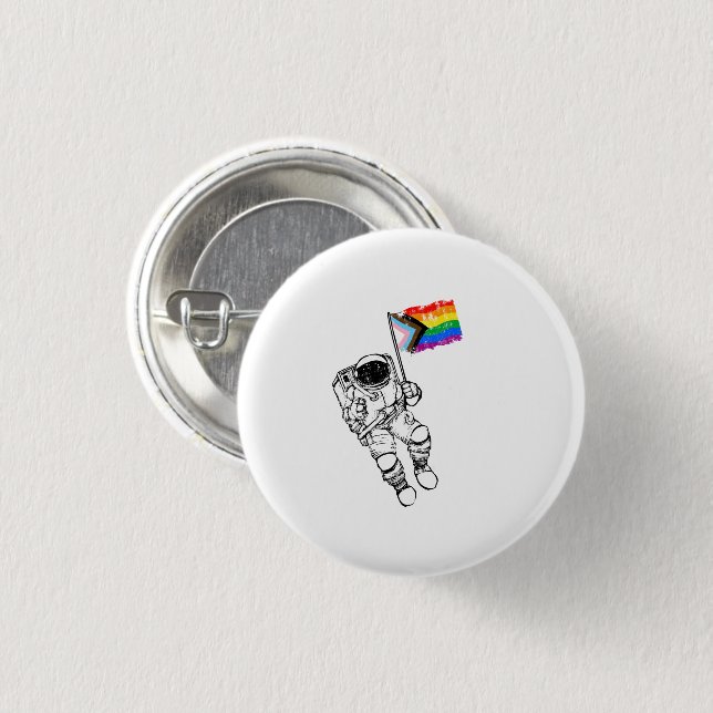 Progress Pride Mondmann in Not Button (Vorne & Hinten)