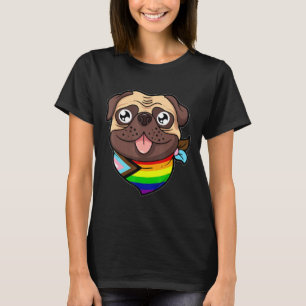 Progress Pride Mops Puppy Dog Gay Rights T-Shirt