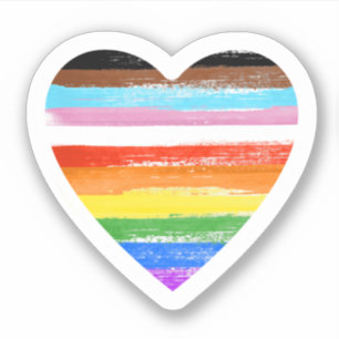Progress Pride Painted Heart Aufkleber