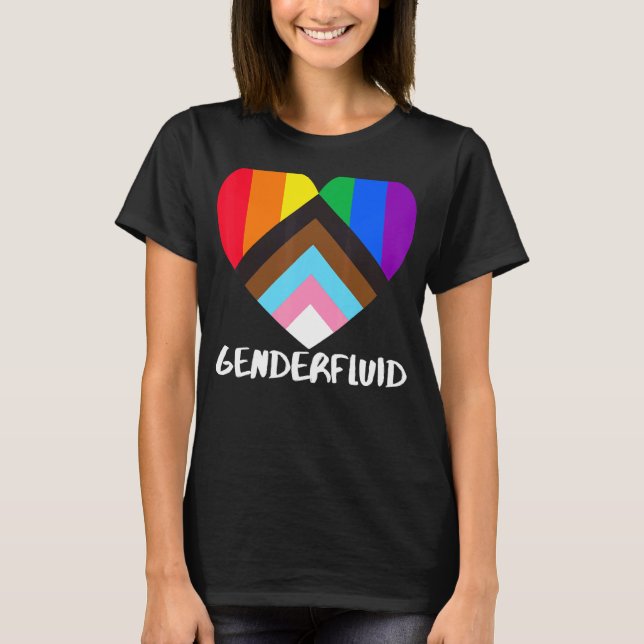 Progress Pride Rainbow Flag Inclusive Heart Gen T-Shirt (Vorderseite)