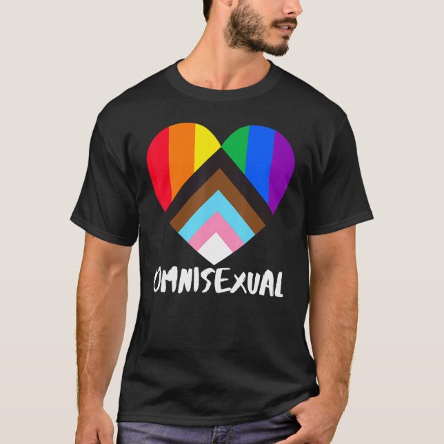 Progress Pride Rainbow Flag Inklusivität Herzstück T-Shirt (Vorderseite)