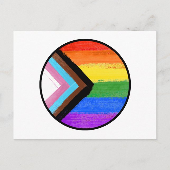Progress Pride Streifen Bemalter Knopf Postkarte (Vorderseite)