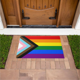 Progress Rainbow Flag house mat, Pride, LGBTQ Fußmatte
