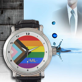 Progress Rainbow Flag watch, LGBTQ & Pride fashion Armbanduhr