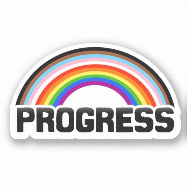 Progress-Regenbogenaufkleber Aufkleber (Vorderseite)