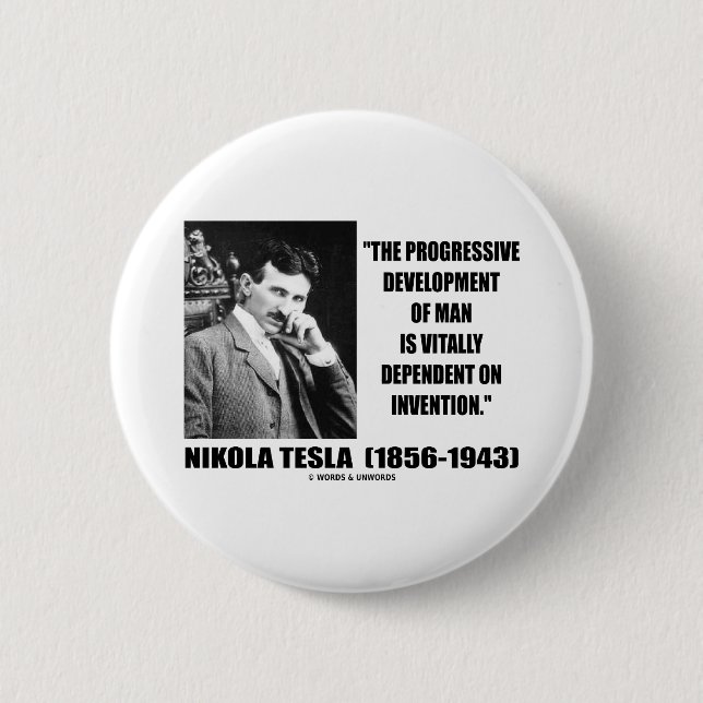 Progressive Entwicklung Nikola Teslas des Button (Vorderseite)