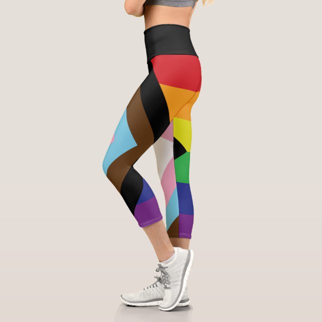 Progressive LGBTQIA-Flagge Capri Leggings (Links)
