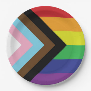 Progressive LGBTQIA-Flagge Pappteller