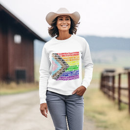 Progressive Rainbow Flag LGBT Gay Script Sweatshirt