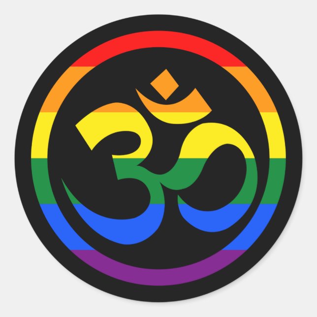 Progressive Rainbow LGBTQ Goa Community Symbol Runder Aufkleber (Vorderseite)