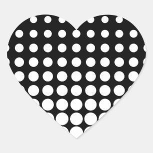 Progressive schwarze und weiße Punkte Herz-Aufkleber