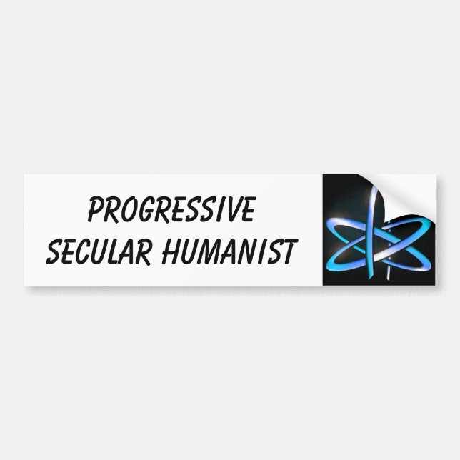Progressiver weltlicher Humanist - Blau Autoaufkleber (Vorne)