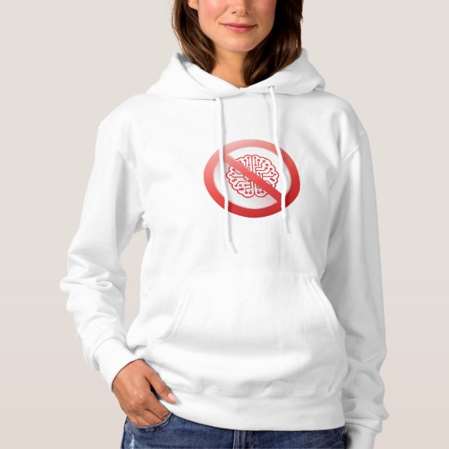 Prohibition sign of using artificial intelligence hoodie (Vorderseite)