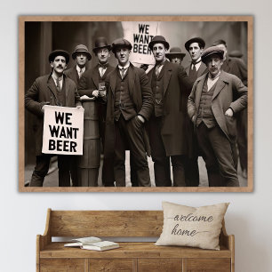 Prohibitions-Wandkunst, Bier-Protest, Vintage-Wand Poster