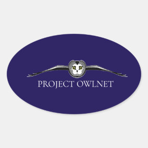 Project Owlnet Oval Aufkleber