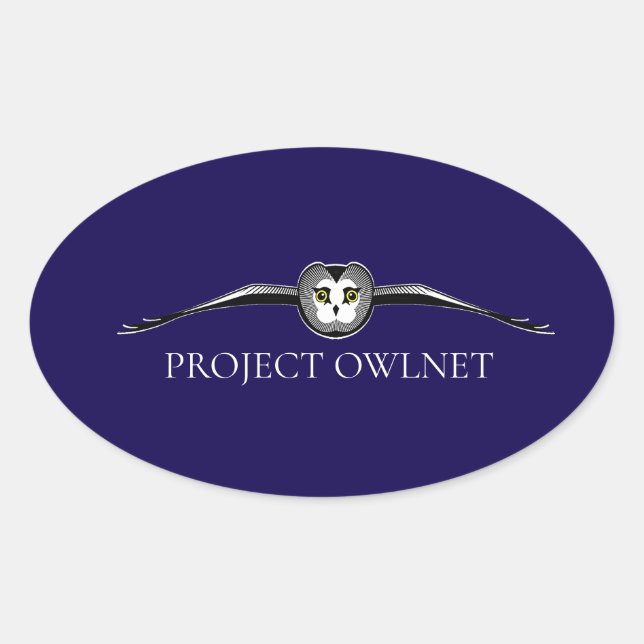 Project Owlnet Oval Aufkleber (Vorderseite)