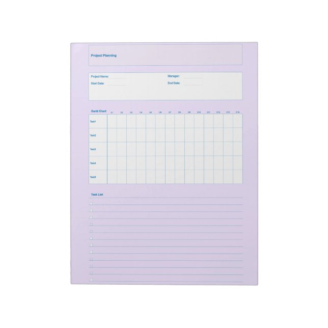 Project Planning Template, Printable Planner Sheet Notizblock (Rotiert)
