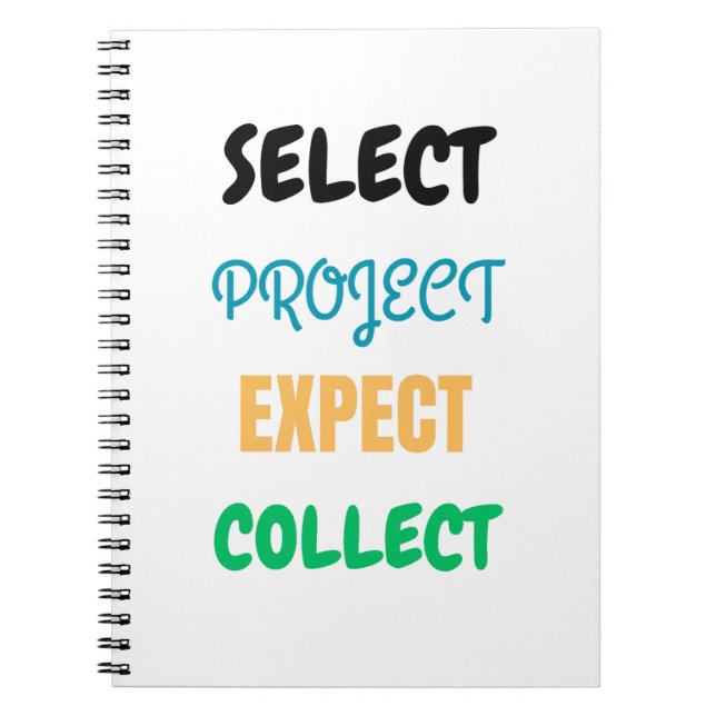 Project Select Expect Collect Spirect Notebook Notizblock (Vorderseite)