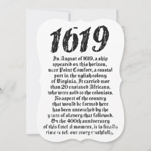 Projekt 1619 Etablierte American Black History Einladung