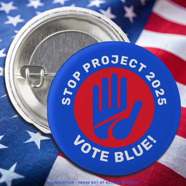 Projekt 2025 anhalten Blue Kamala Harris/Tim Walz Button (Von Creator hochgeladen)