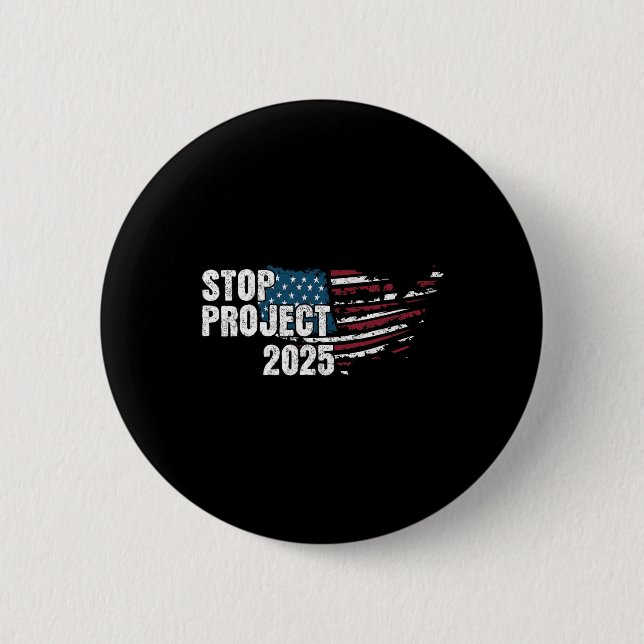 Projekt 2025 Anti Trump American Flag Button (Vorderseite)