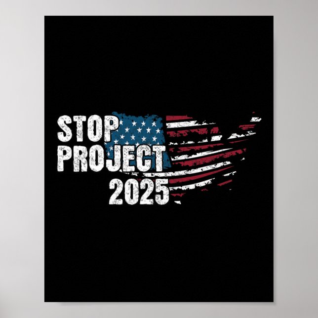 Projekt 2025 Anti Trump American Flag Poster (Vorne)
