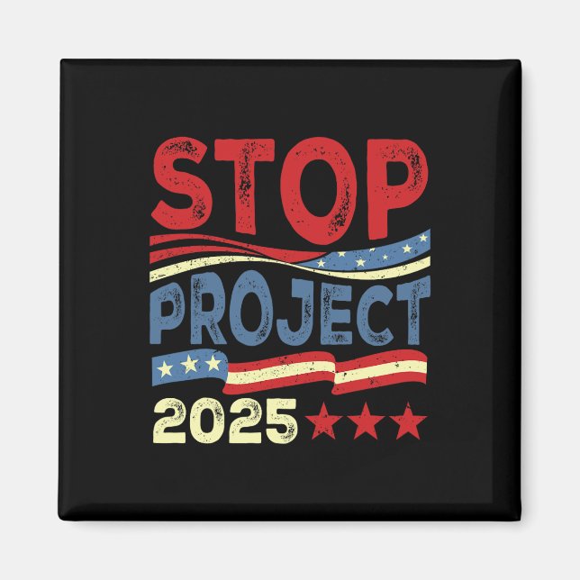 Projekt 2025 Anti Trump USA Flagge Politische Frau Magnet (Vorne)