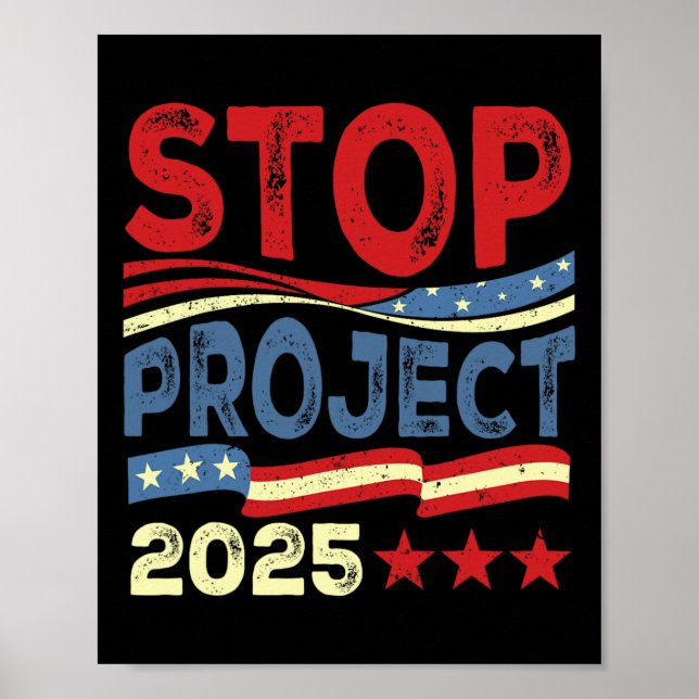 Projekt 2025 Anti Trump USA Flagge Politische Frau Poster (Vorne)