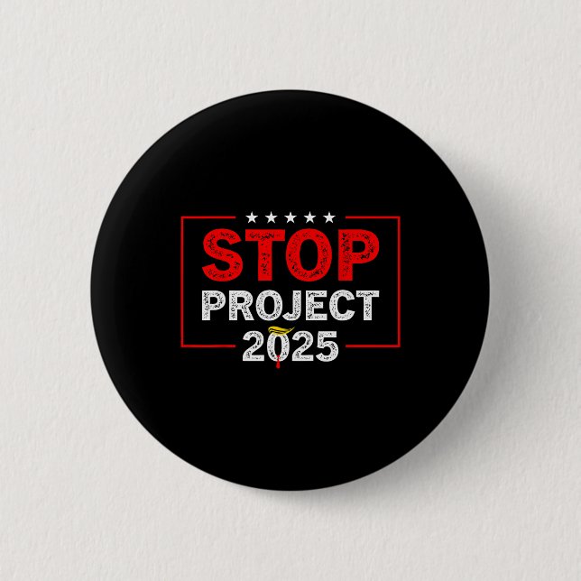 Projekt 2025 gegen Trump 1 Button (Vorderseite)