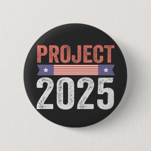 Projekt 2025 Trump American Patroitic T - Shirt Button