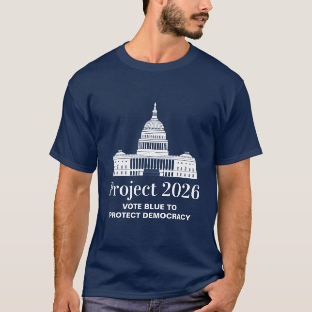 Projekt 2026 Stimme für Demokratie T-Shirt (Vorderseite)