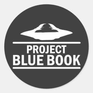 Projekt-blaues Buch Runder Aufkleber