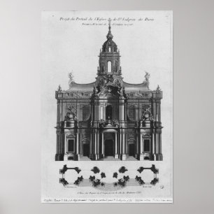 Projekt für die Kirche des Heiligen-Sulpice Poster