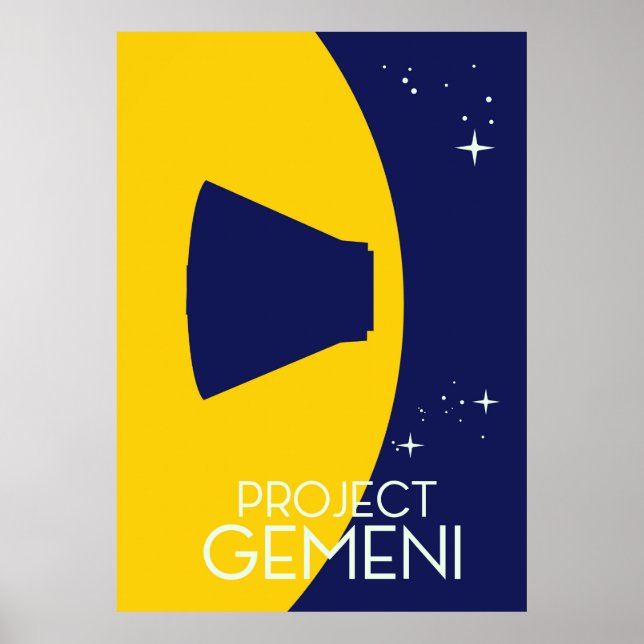 Projekt Gemini Weltraumkunstdarstellung Poster (Vorne)