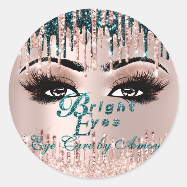 Projekt "Helle Augen" für Amoy-Tropfen Glitzer-Eff Runder Aufkleber (Vorderseite)