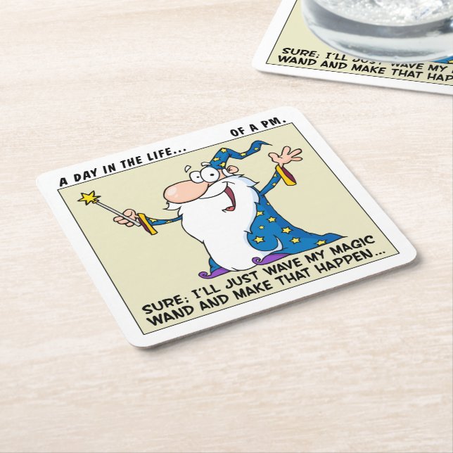 Projektleiter-magische Power Rechteckiger Pappuntersetzer (angewinkelt)