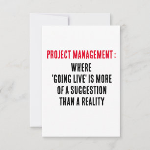 Projektmanagement Wo "live gehen" ist mehr Dankeskarte