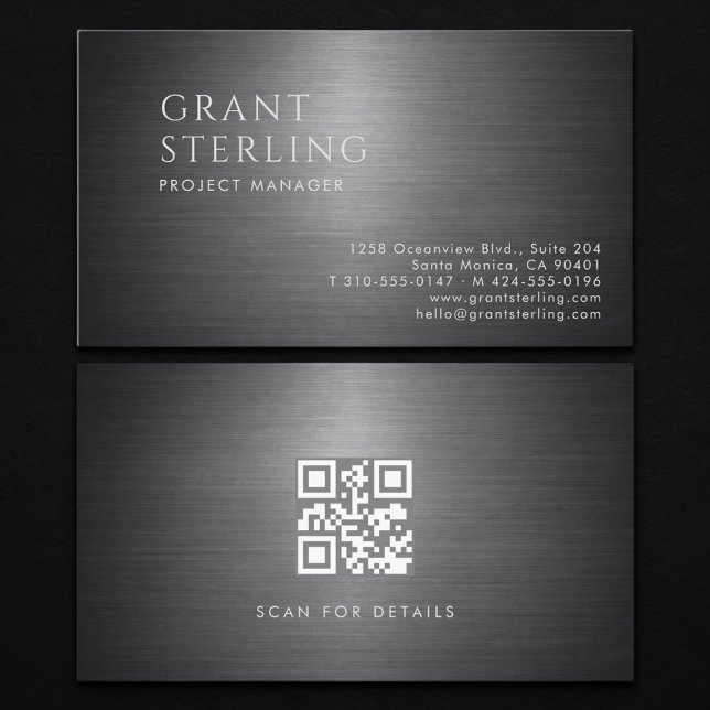 Projektmanager Metallischer QR-Code Visitenkarte (Von Creator hochgeladen)