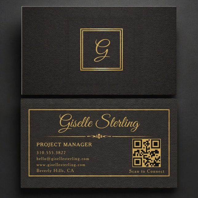 Projektmanager Monogramm QR-Code Visitenkarte (Von Creator hochgeladen)