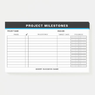 Projektmeilenstein-Tracker-Klebezettel hinzufügen Post-it Klebezettel