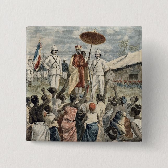 Proklamation des neuen Königs von Dahomey Button (Vorderseite)