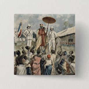Proklamation des neuen Königs von Dahomey Button