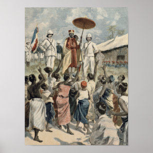 Proklamation des neuen Königs von Dahomey Poster