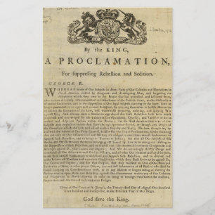 Proklamation durch den König für die Aufhebung d Briefpapier