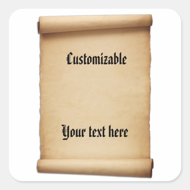 Proklamationsrolle für Pergament Quadratischer Aufkleber (Vorderseite)
