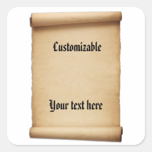 Proklamationsrolle für Pergament Quadratischer Aufkleber